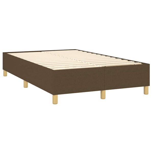 vidaXL Cama box spring con colch&oacute;n tela marr&oacute;n oscuro 120x190 cm