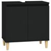 vidaXL Juego de muebles de ba&ntilde;o 4 pzas madera contrachapada negro