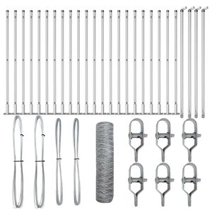 vidaXL Poste de Valla Plateado