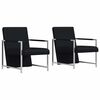 vidaXL Sillones 2 unidades estructura cromada cuero sint&eacute;tico negro