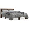 vidaXL Estructura cama madera ingenier&iacute;a metal roble ahumado 135x190cm