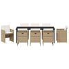 vidaXL Conjunto de Comedor de Jard&iacute;n 9 pcs Beige rat&aacute;n sint&eacute;tico
