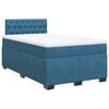 vidaXL Cama box spring con colch&oacute;n terciopelo azul 120x190 cm