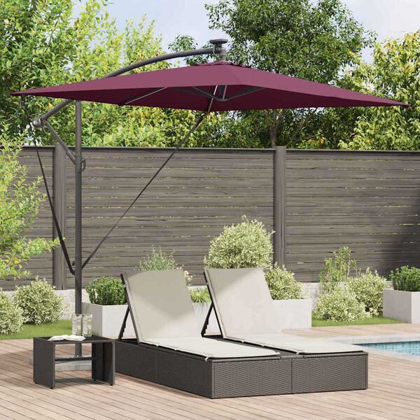 vidaXL Parasol de cantilever tipo plátano Rojo burdeos