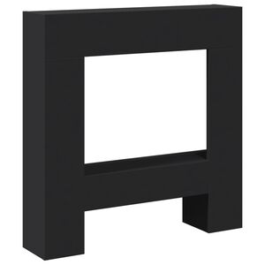 vidaXL Borde de chimenea madera ingenier&iacute;a negro 81x18x82 cm