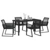 vidaXL Conjunto de Comedor de Jard&iacute;n 5 pcs Negro