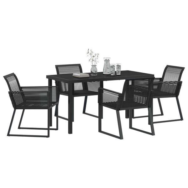 vidaXL Conjunto de Comedor de Jard&iacute;n 5 pcs Negro