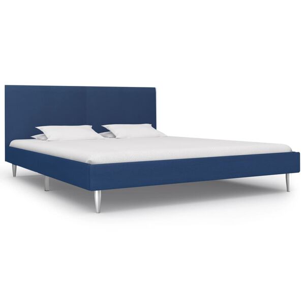 vidaXL Estructura de cama sin colchón tela azul 180x200 cm