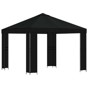 vidaXL Cenador 3 x 3 m Negro Poli&eacute;ster y Acero 190 gsm