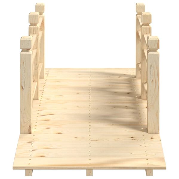 vidaXL Puente de jardín con barandillas madera de abeto 150x67x56cm