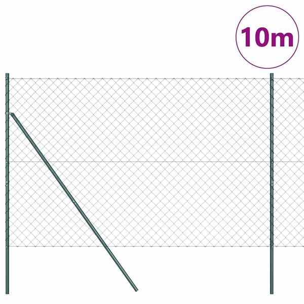 vidaXL Poste de Valla Verde 10 x 1,6 m (malla de 60 x 60 mm)