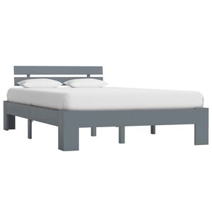 vidaXL Estructura de cama sin colch&oacute;n madera de pino gris 140x200 cm