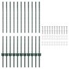 vidaXL Poste de Valla 11 pcs Verde 100 cm Acero