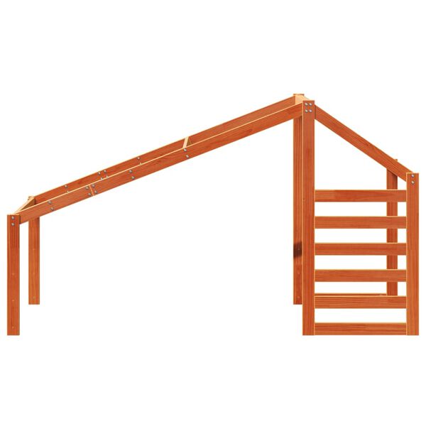 vidaXL Techo de cama infantil madera maciza pino marrón 188x97x113 cm