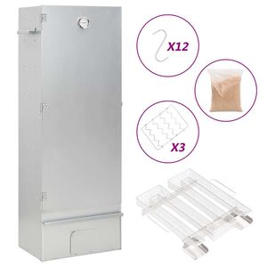 vidaXL Horno ahumador de BBQ con generador humo frío acero galvanizado