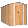 vidaXL Cobertizo jard&iacute;n acero galvanizado marr&oacute;n claro 192x357x223 cm