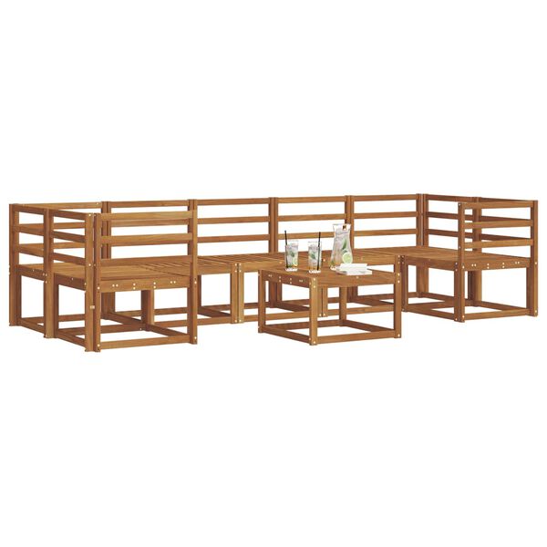 vidaXL Conjunto de sof&aacute;s de exterior 8 pcs Natural