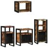 vidaXL Juego de muebles de ba&ntilde;o 4 uds. Multicolor y negro