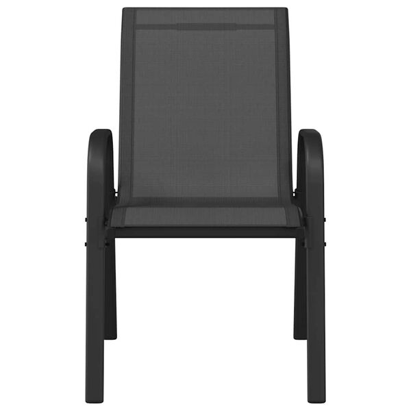 vidaXL Sillas de jard&iacute;n apilables 2 unidades textilene negro