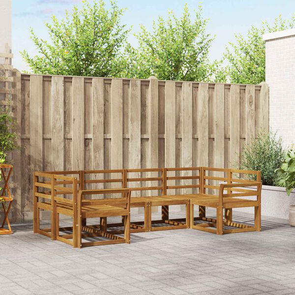 vidaXL Conjunto de sof&aacute;s de exterior 6 pcs Natural