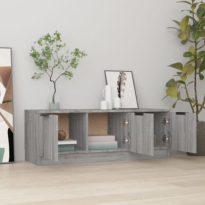 vidaXL Mueble de TV madera contrachapada gris Sonoma 102x35x36,5 cm