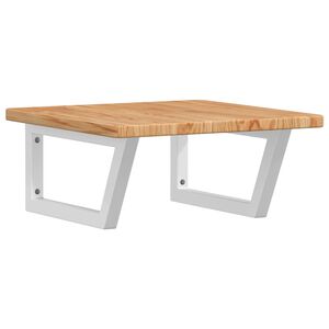 vidaXL Estante de lavabo de pared de acero y madera maciza de roble