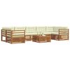 vidaXL Conjunto de sof&aacute;s de exterior con coj&iacute;n 8 pcs Natural y Crema