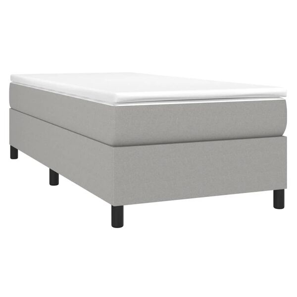 vidaXL Estructura de cama con somier tela gris claro 90x190 cm