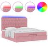 vidaXL Estructura de cama otomana colchones terciopelo rosa 200x200cm