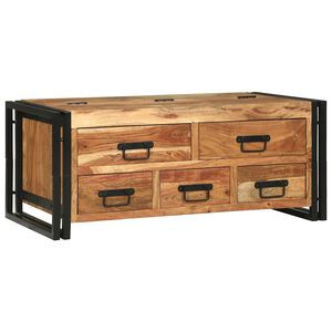 vidaXL Mesa de Caf&eacute; Marr&oacute;n 90 x 50 x 38 cm Madera de Acacia S&oacute;lida