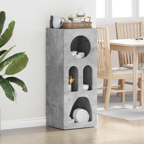 vidaXL Aparador Gris Concreto 40 x 35 x 100.5 cm Madera de ingenier&iacute;a