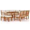 vidaXL Juego comedor jard&iacute;n con cojines 9 piezas madera maciza acacia