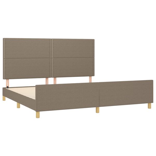 vidaXL Cama sin colch&oacute;n tela gris taupe 200x200 cm