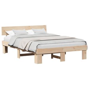 vidaXL Estructura de cama Natural 160 x 200 cm Madera de pino macizo