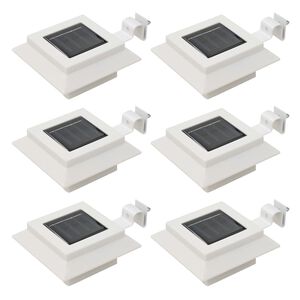 vidaXL L&aacute;mparas solares de exterior LED cuadradas 6 uds 12 cm blanco