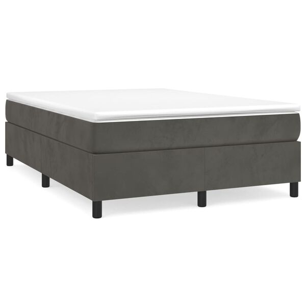 vidaXL Estructura de cama con somier terciopelo gris oscuro 140x200cm