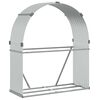 vidaXL Leñero de acero galvanizado plateado 120x45x140 cm