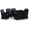 vidaXL Juego de comedor para jard&iacute;n 7 piezas negro