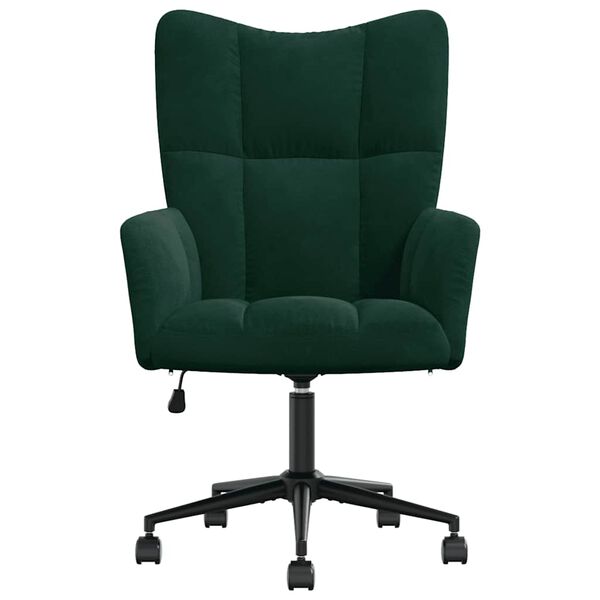 vidaXL Sill&oacute;n de relax de terciopelo verde oscuro