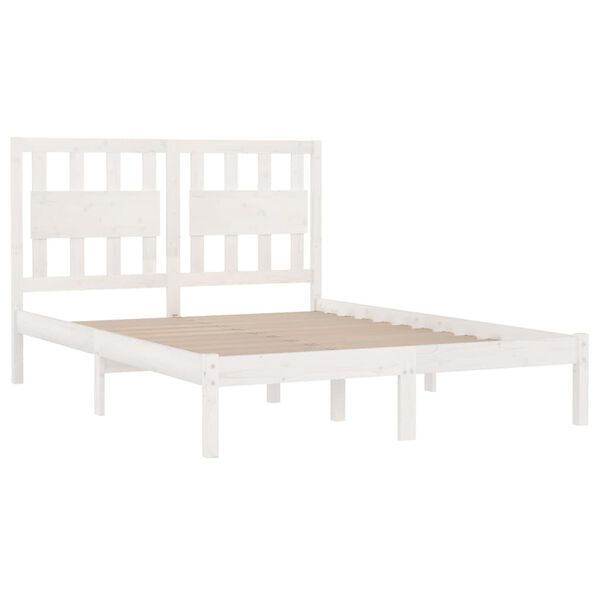 vidaXL Estructura de cama de madera maciza de pino blanca 160x200 cm