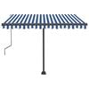 vidaXL Toldo de pie autom&aacute;tico azul y blanco 300x250 cm