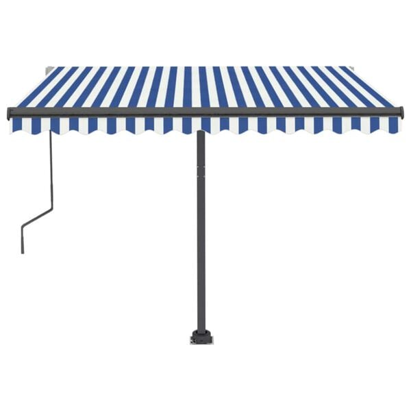 vidaXL Toldo de pie autom&aacute;tico azul y blanco 300x250 cm