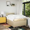 vidaXL Cama box spring con colch&oacute;n tela color crema 120x200 cm