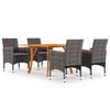 vidaXL Juego de comedor para jard&iacute;n de 5 piezas gris
