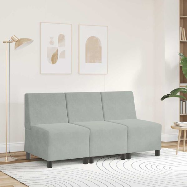 Sof&aacute; modular vidaXL sin brazos gris claro 55 cm terciopelo