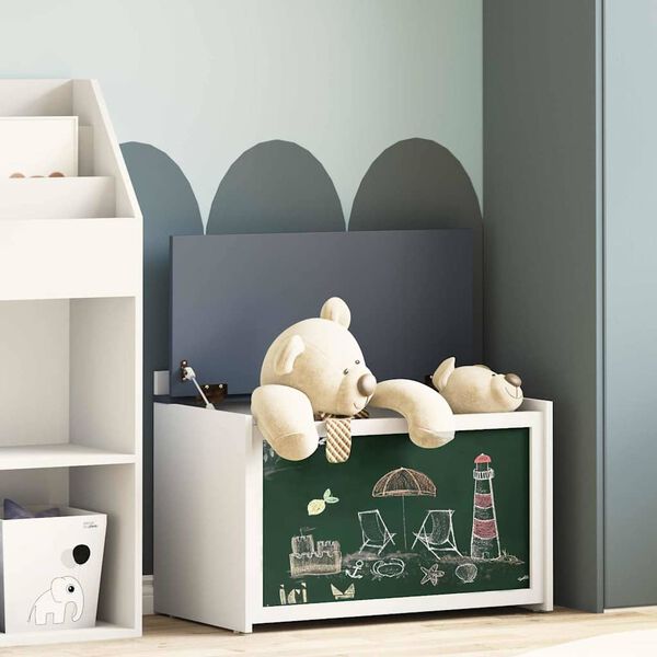 vidaXL Caja de almacenamiento con frente de pizarra ROROS Gris y