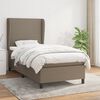 vidaXL Cama box spring con colch&oacute;n tela gris taupe 100x200 cm