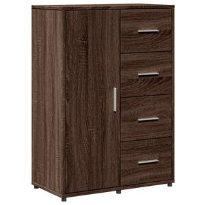 vidaXL Aparador de madera de ingenier&iacute;a roble marr&oacute;n 60x31x84 cm