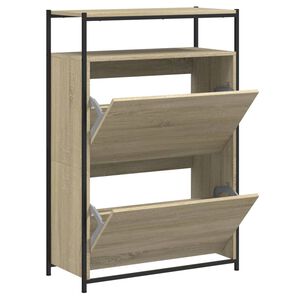 vidaXL Zapatero de madera de ingenier&iacute;a roble Sonoma 75x34x112 cm