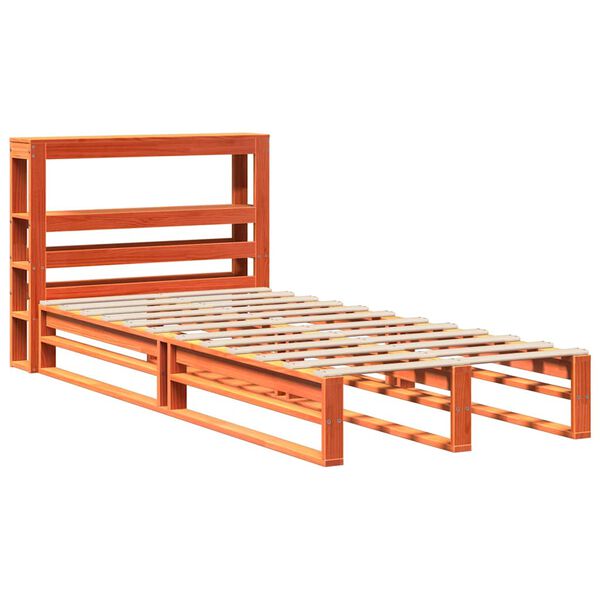 vidaXL Estructura de cama sin colch&oacute;n madera maciza marr&oacute;n 75x190 cm